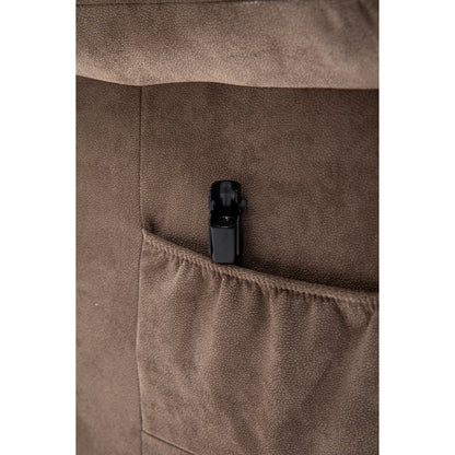 Brown Heavy Duty Power Lift Recliner with Anti-Skid Fabric, Overstuffed Cushion, and Adjustable Features for Seniors
