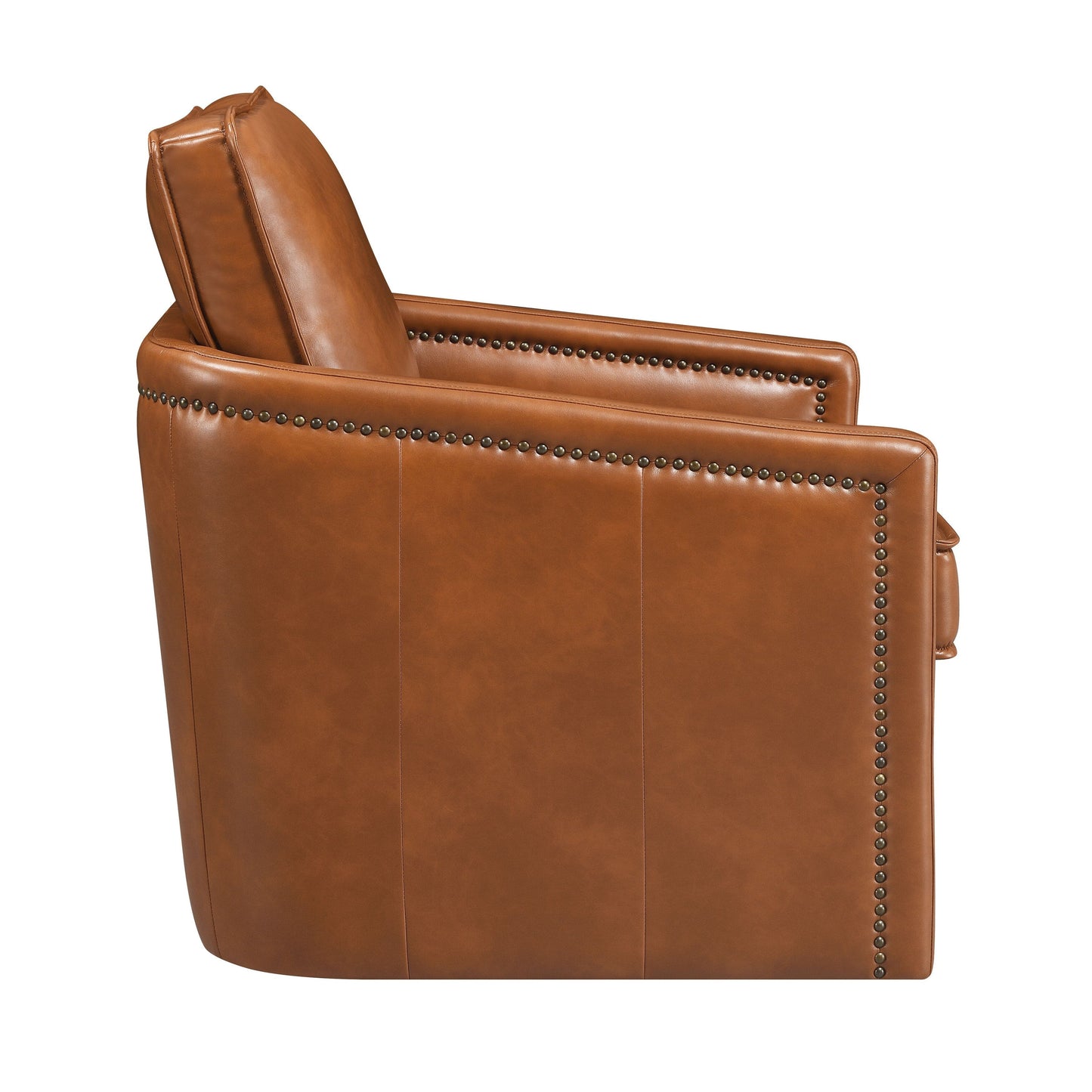 Brown Leather Aire Swivel Chair W/Glider