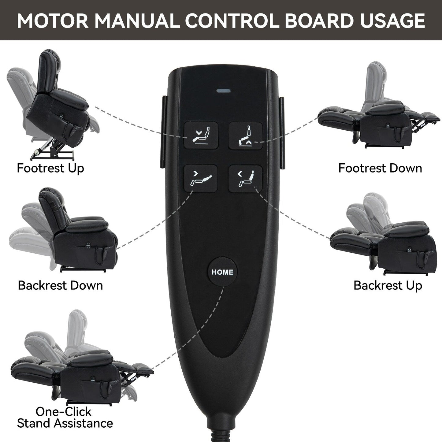Brown Leather Power Lift Recliner with Massage, Lumbar Heat, and Dual Motors