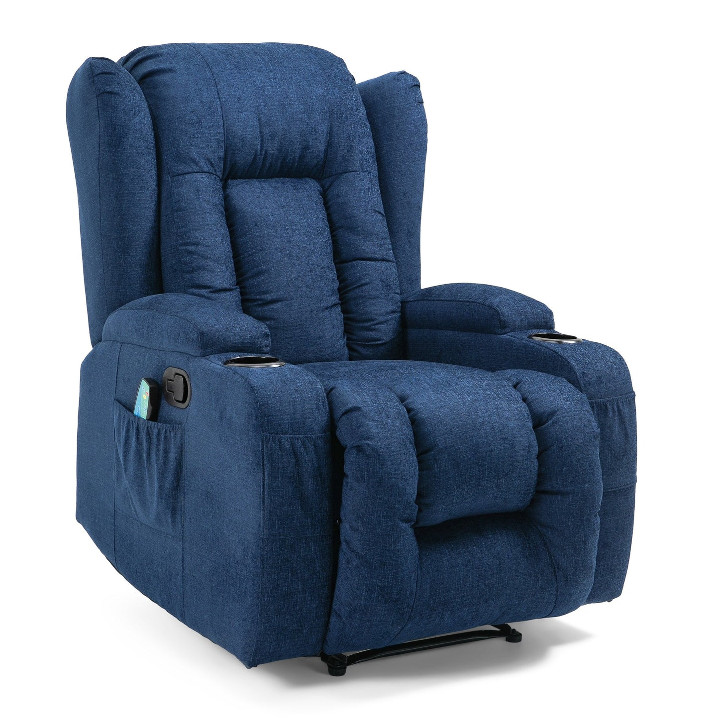 Brown Massage Recliner Chair with Heating, 5 Massage Modes, Cup Holders, Remote Control, and Manual Reclining Function