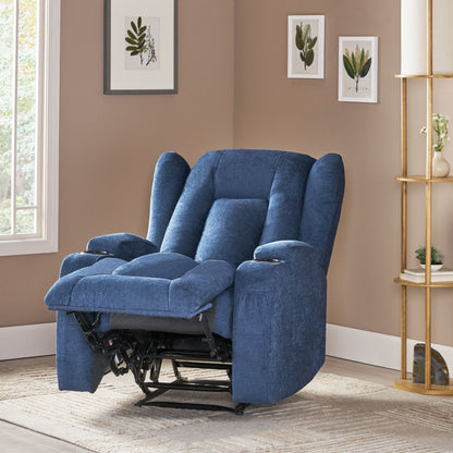 Brown Massage Recliner Chair with Heating, 5 Massage Modes, Cup Holders, Remote Control, and Manual Reclining Function