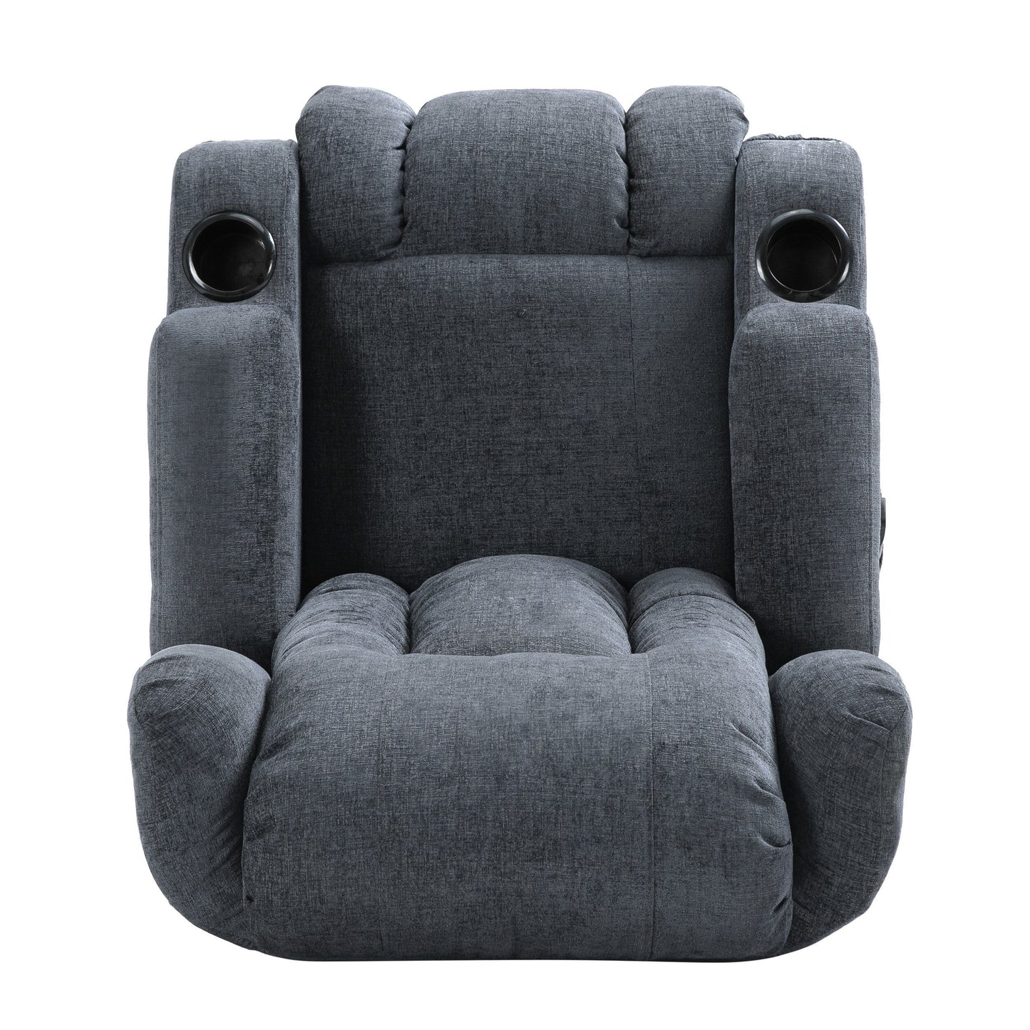 Brown Massage Recliner with Heating, 5 Massage Modes, Cup Holders, Remote Control, and Manual Recline Feature