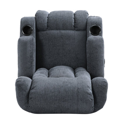 Brown Massage Recliner with Heating, 5 Massage Modes, Cup Holders, Remote Control, and Manual Recline Feature