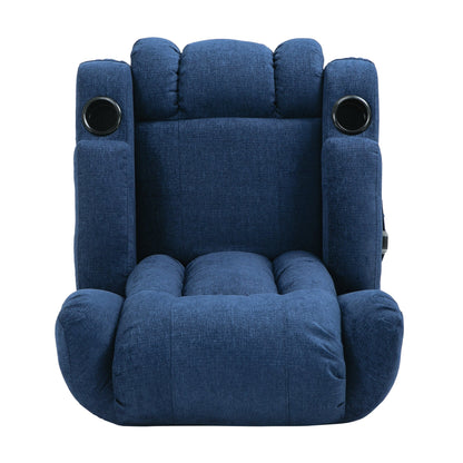 Brown Massage Recliner with Heating, 5 Massage Modes, Cup Holders, Remote Control, and Manual Recline Feature