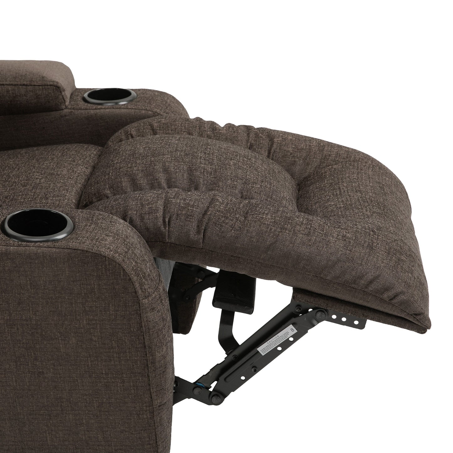 Brown Massage Recliner with Heating, 5 Massage Modes, Cup Holders, Remote Control, and Manual Recline Feature