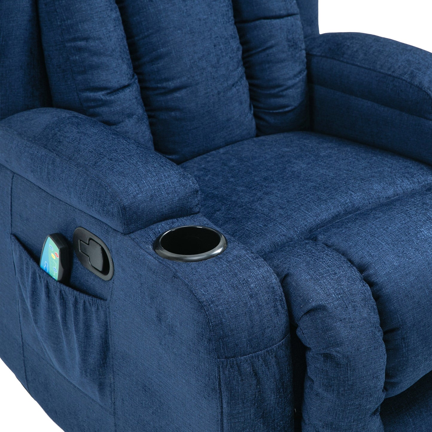 Brown Massage Recliner with Heating, 5 Massage Modes, Cup Holders, Remote Control, and Manual Recline Feature