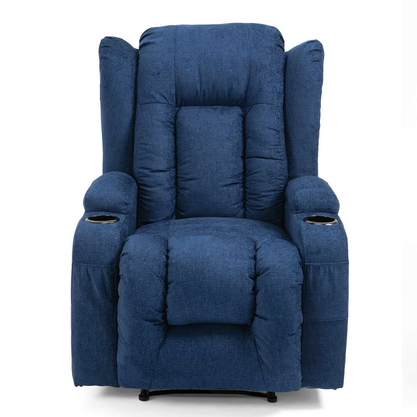 Brown Massage Recliner with Heating, 5 Massage Modes, Cup Holders, Remote Control, and Manual Recline Feature