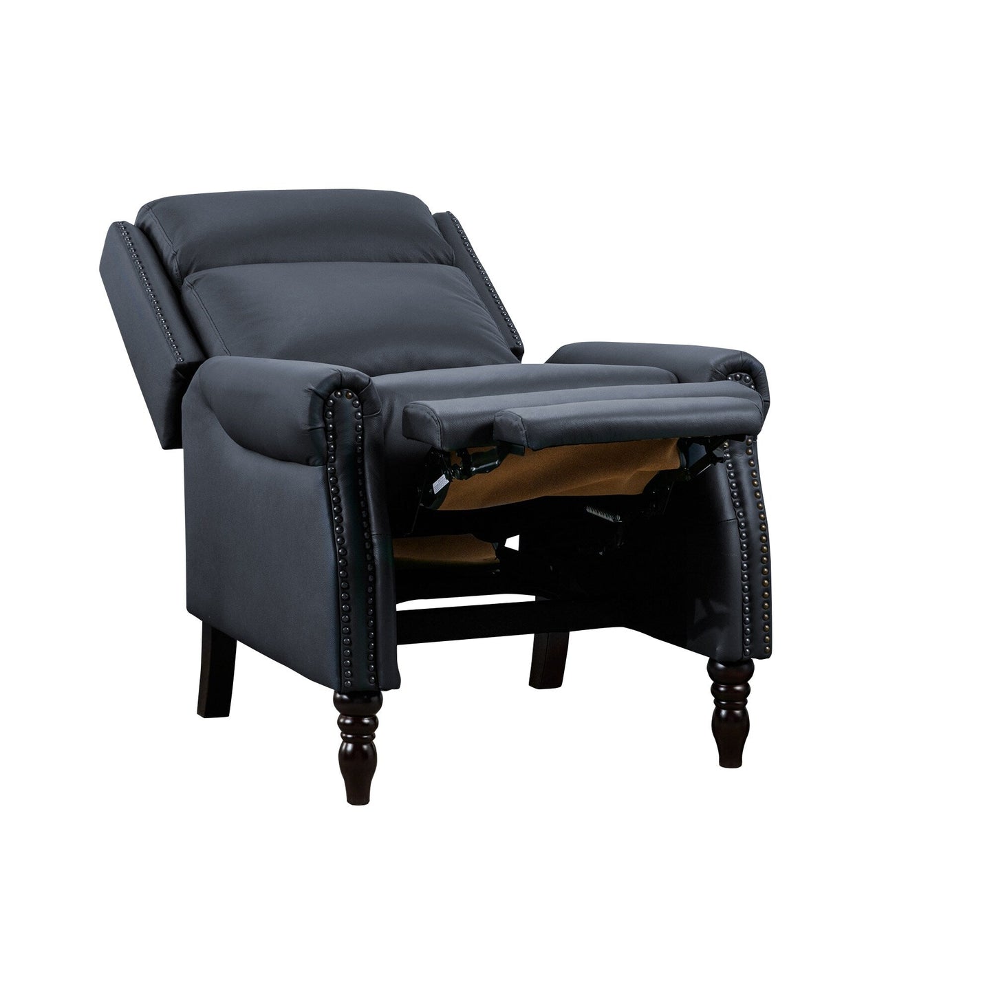 Genuine Leather Comfortable Recliner Chair Adjustable Push Back Recliner Living Room Arm Chair