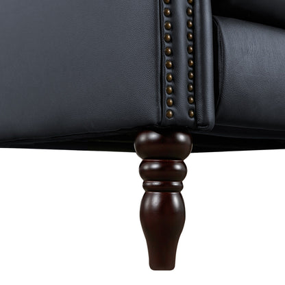 Genuine Leather Comfortable Recliner Chair Adjustable Push Back Recliner Living Room Arm Chair