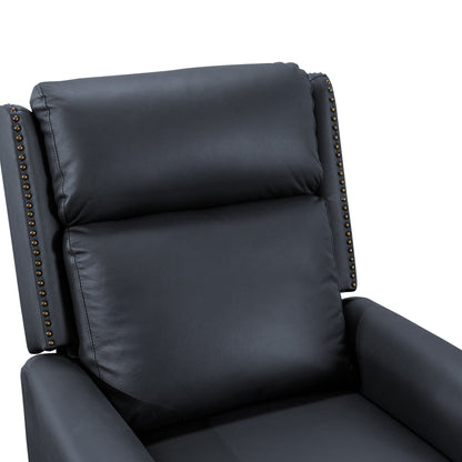 Genuine Leather Comfortable Recliner Chair Adjustable Push Back Recliner Living Room Arm Chair