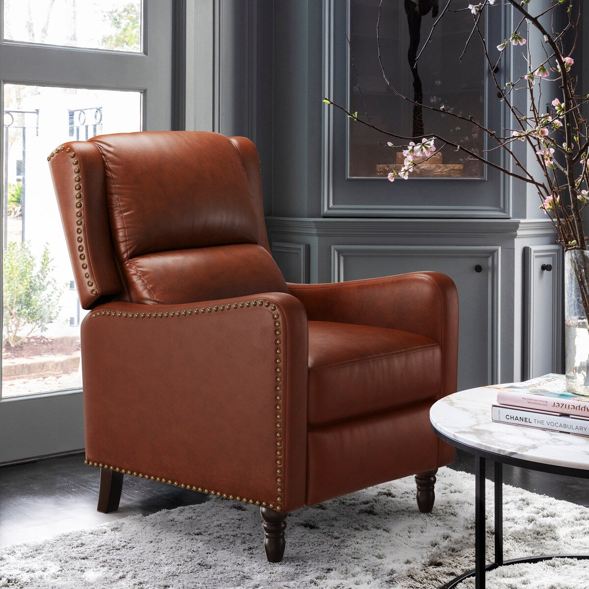 COZYMAN Genuine Leather Recliner Chair Comfortable Chairs for Living Room