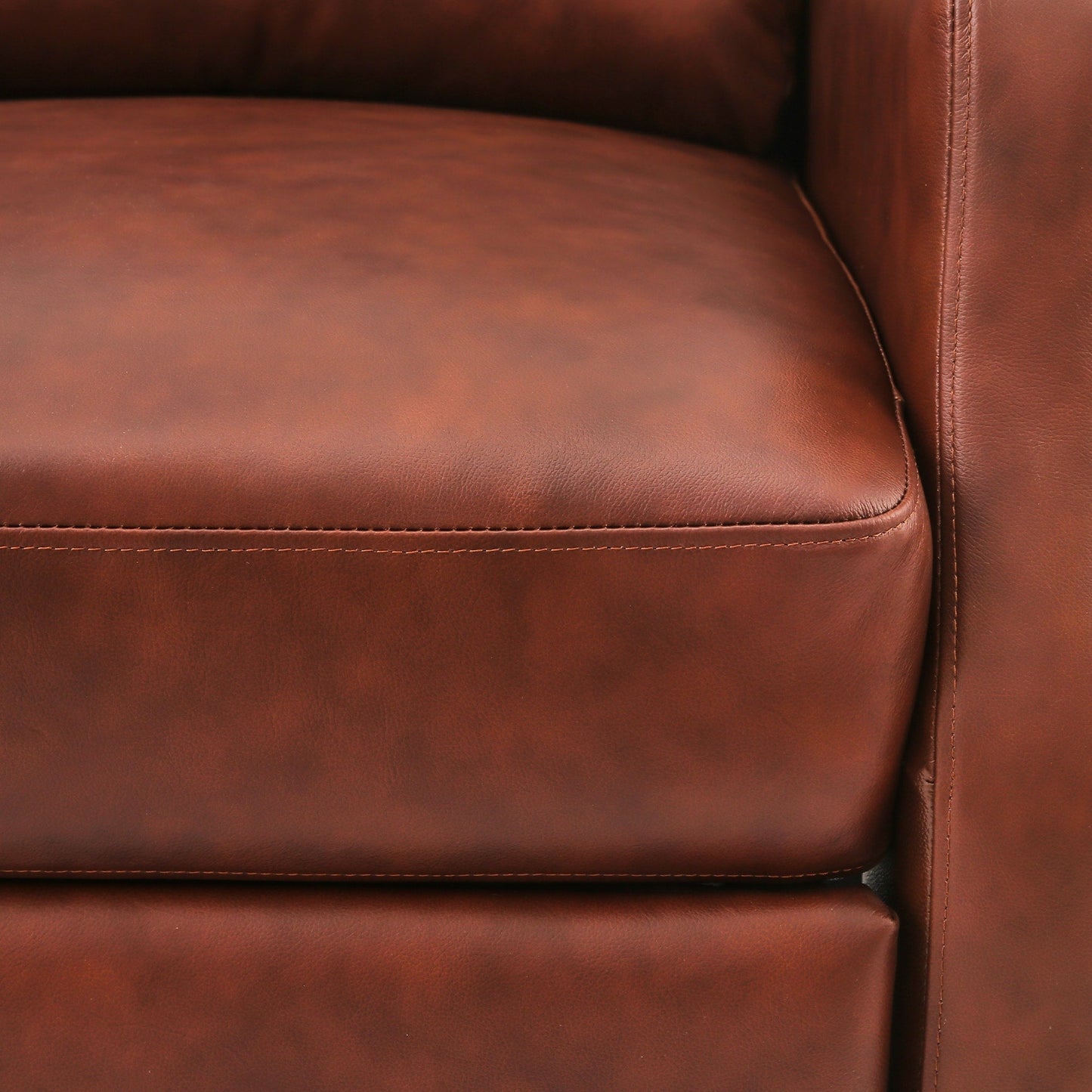 COZYMAN Modern Genuine Leather Recliner Chair Push Back Adjustable Recliner with Comfortable Arms