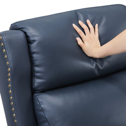COZYMAN Modern Genuine Leather Recliner Chair Push Back Adjustable Recliner with Comfortable Arms