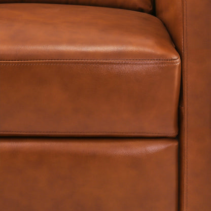 COZYMAN Modern Genuine Leather Recliner Chair Push Back Adjustable Recliner with Comfortable Arms