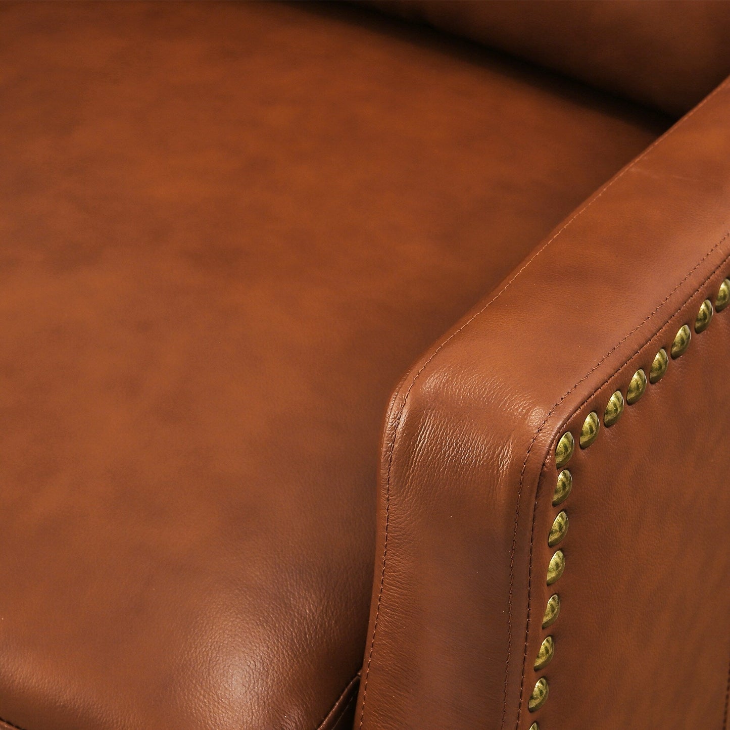 COZYMAN Modern Genuine Leather Recliner Chairs Push Back Adjustable Recliners with Comfortable Arms Set of 2