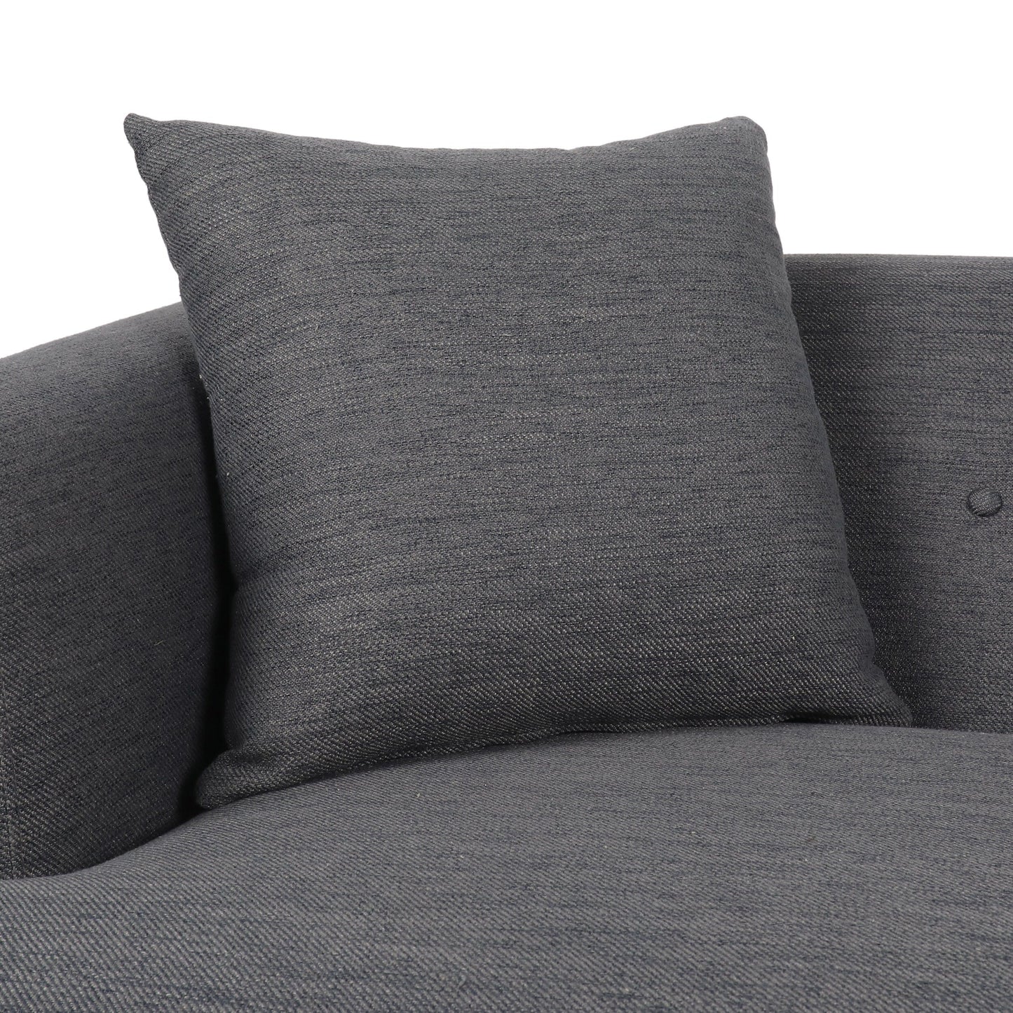 Charcoal 73.5 3-seater Button Tufted Sofa with Wood Legs and Pillows for Living Room