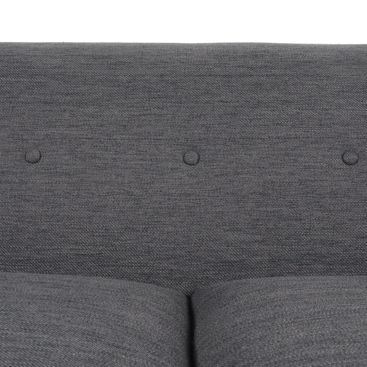 Charcoal 73.5 3-seater Button Tufted Sofa with Wood Legs and Pillows for Living Room