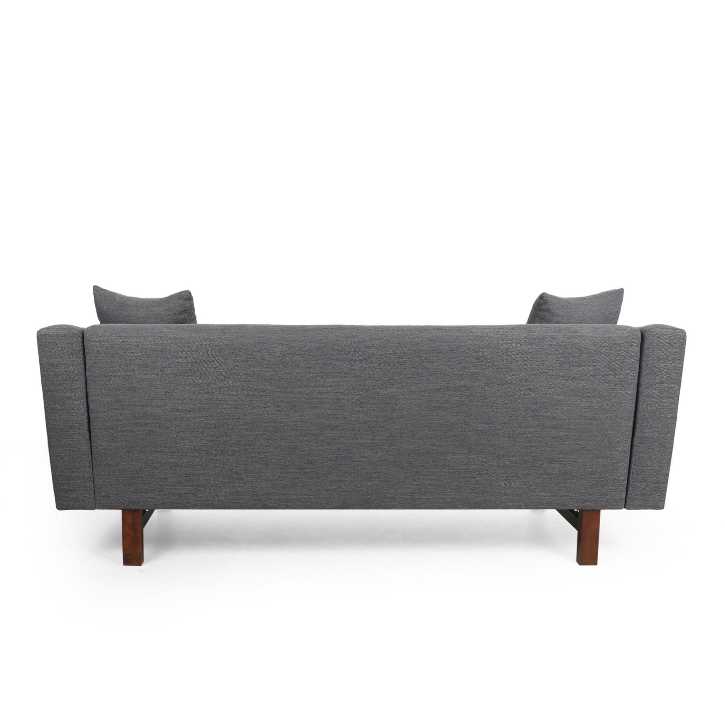 Charcoal 73.5 3-seater Button Tufted Sofa with Wood Legs and Pillows for Living Room