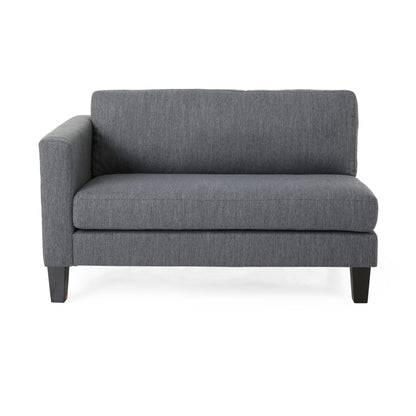 Charcoal Modern 101 3-seater Sofa with Wood Legs and Two Pillows for Living Room