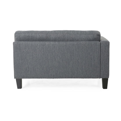Charcoal Modern 101 3-seater Sofa with Wood Legs and Two Pillows for Living Room