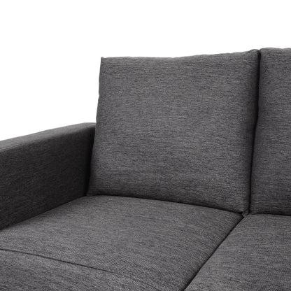 Charcoal Modern 80.25 3-seater Upholstered Sofa with Pillows amd Wood Legs for Living Room