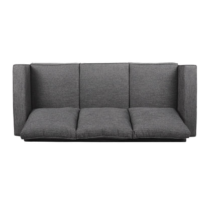 Charcoal Modern 80.25 3-seater Upholstered Sofa with Pillows amd Wood Legs for Living Room