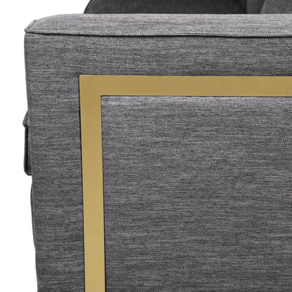 Charcoal Modern 80.25 3-seater Upholstered Sofa with Pillows amd Wood Legs for Living Room