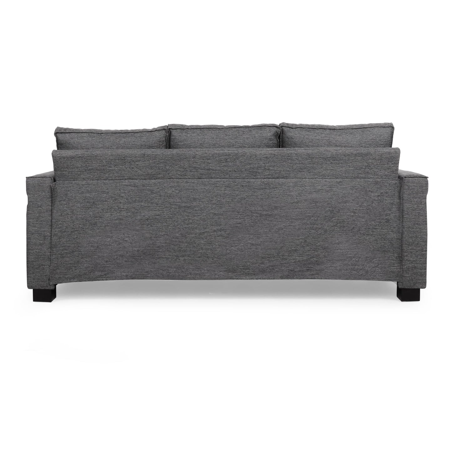 Charcoal Modern 80.25 3-seater Upholstered Sofa with Pillows amd Wood Legs for Living Room