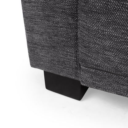 Charcoal Modern 80.25 3-seater Upholstered Sofa with Pillows amd Wood Legs for Living Room