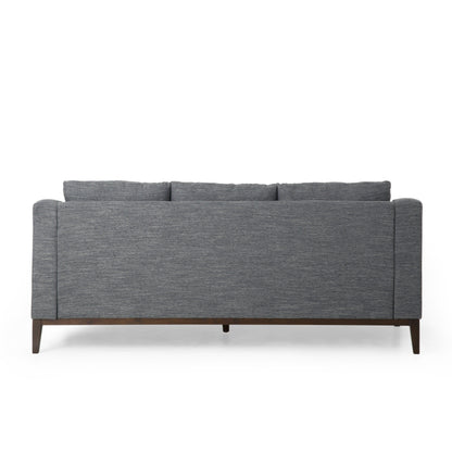 Charcoal Modern 80 3-seater Sofa with Wood Legs and Matching Pillows for Living Room