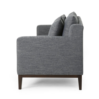 Charcoal Modern 80 3-seater Sofa with Wood Legs and Matching Pillows for Living Room