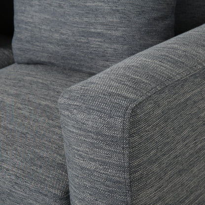 Charcoal Modern 80 3-seater Sofa with Wood Legs and Matching Pillows for Living Room