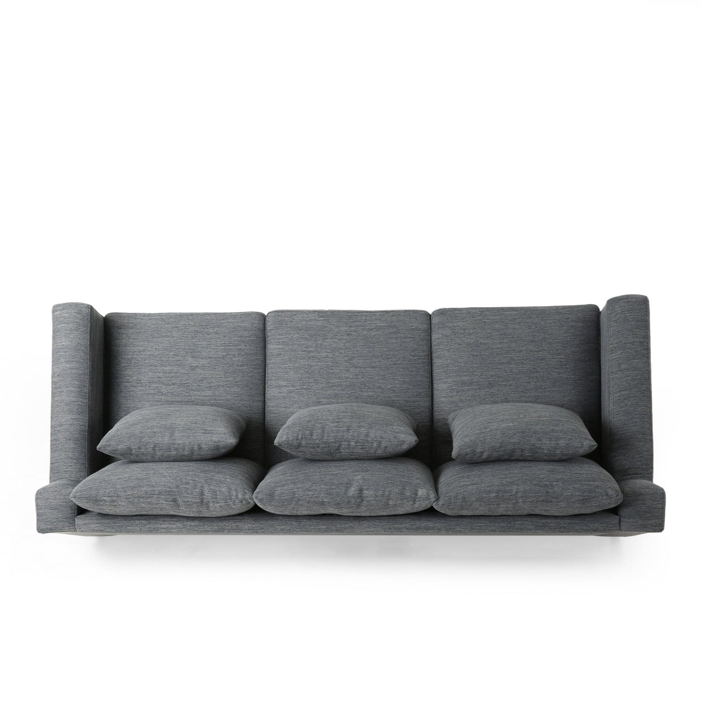 Charcoal Modern 80 3-seater Sofa with Wood Legs and Matching Pillows for Living Room