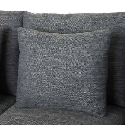 Charcoal Modern 80 3-seater Sofa with Wood Legs and Matching Pillows for Living Room