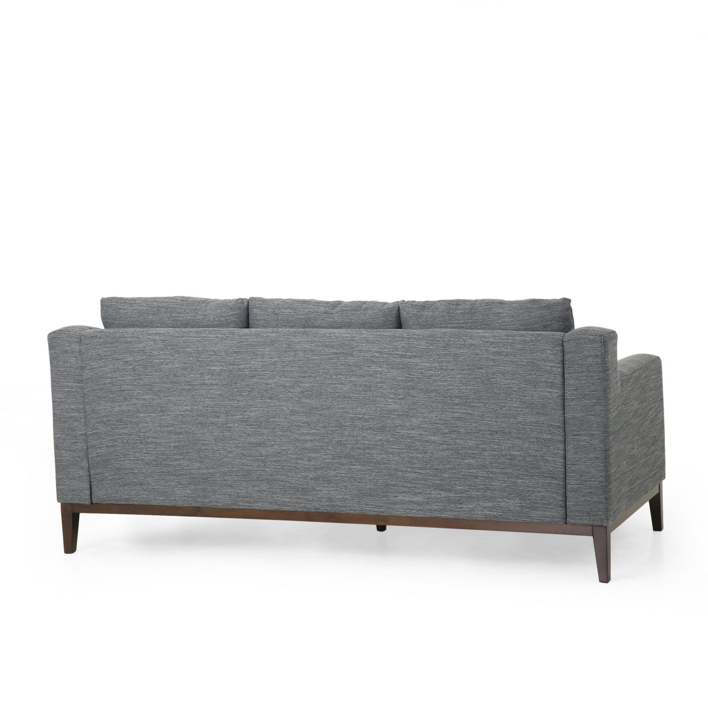 Charcoal Modern 80 3-seater Sofa with Wood Legs and Matching Pillows for Living Room
