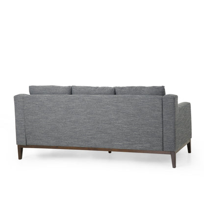 Charcoal Modern 80 3-seater Sofa with Wood Legs and Matching Pillows for Living Room