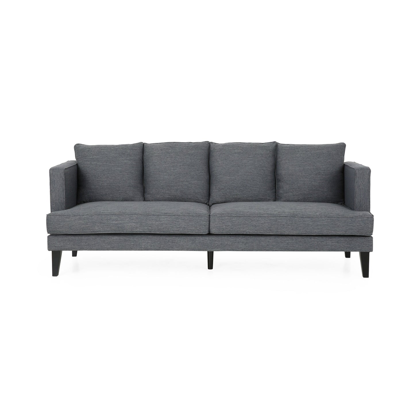 Charcoal Modern 86 3-seater Sofa with Wood Legs and Tufted Back for Living Room