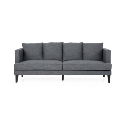Charcoal Modern 86 3-seater Sofa with Wood Legs and Tufted Back for Living Room