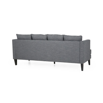 Charcoal Modern 86 3-seater Sofa with Wood Legs and Tufted Back for Living Room