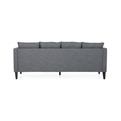 Charcoal Modern 86 3-seater Sofa with Wood Legs and Tufted Back for Living Room