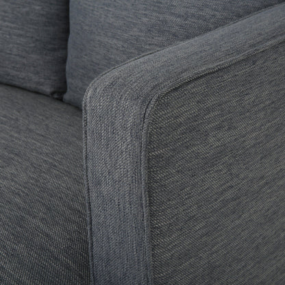 Charcoal Modern 86 3-seater Sofa with Wood Legs and Tufted Back for Living Room