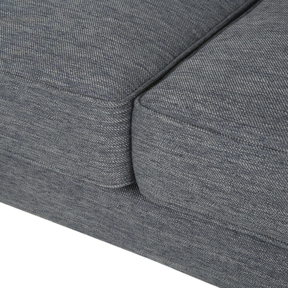 Charcoal Modern 86 3-seater Sofa with Wood Legs and Tufted Back for Living Room