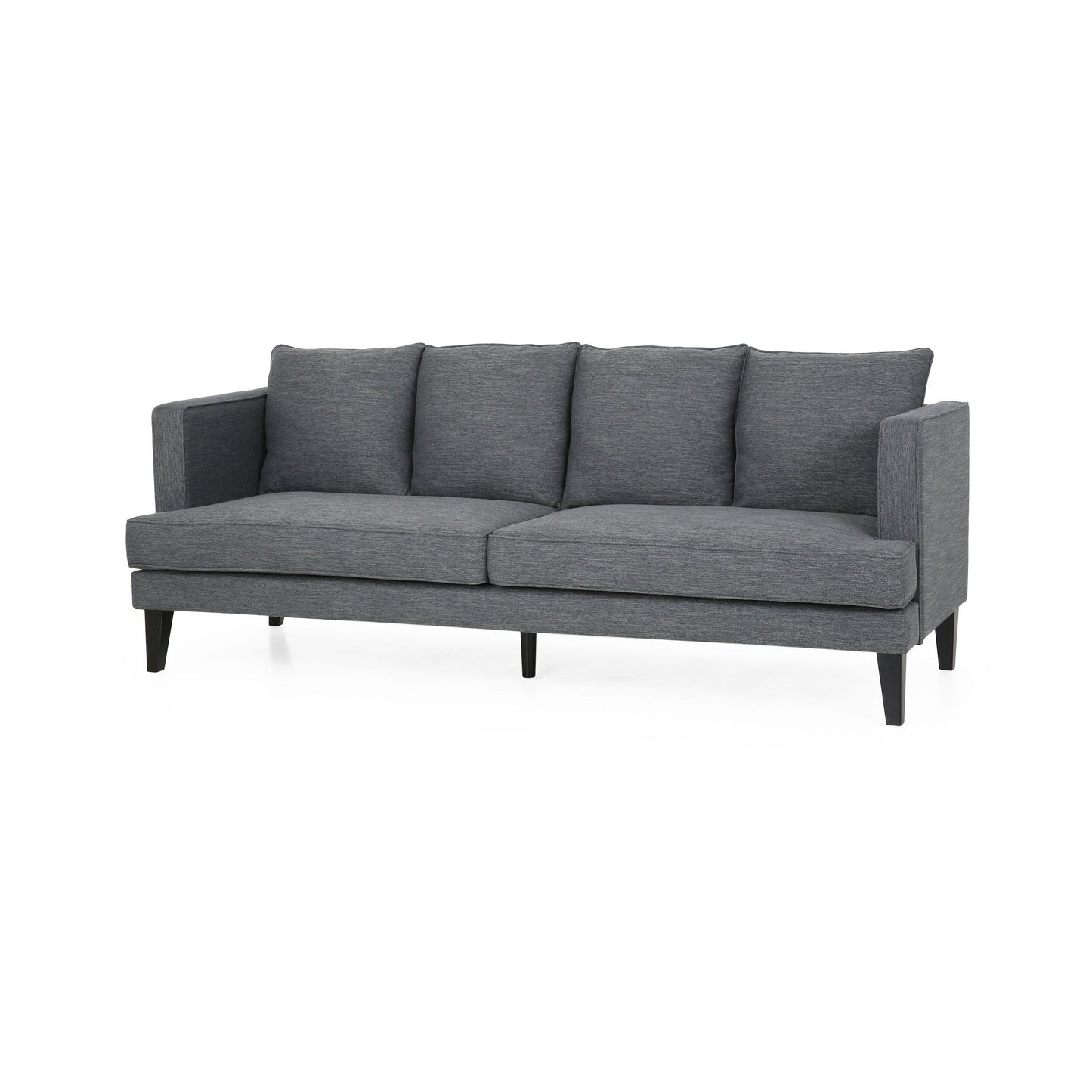 Charcoal Modern 86 3-seater Sofa with Wood Legs and Tufted Back for Living Room
