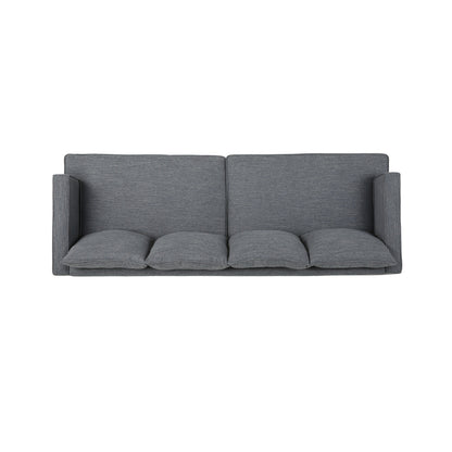 Charcoal Modern 86 3-seater Sofa with Wood Legs and Tufted Back for Living Room