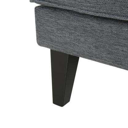 Charcoal Modern 86 3-seater Sofa with Wood Legs and Tufted Back for Living Room
