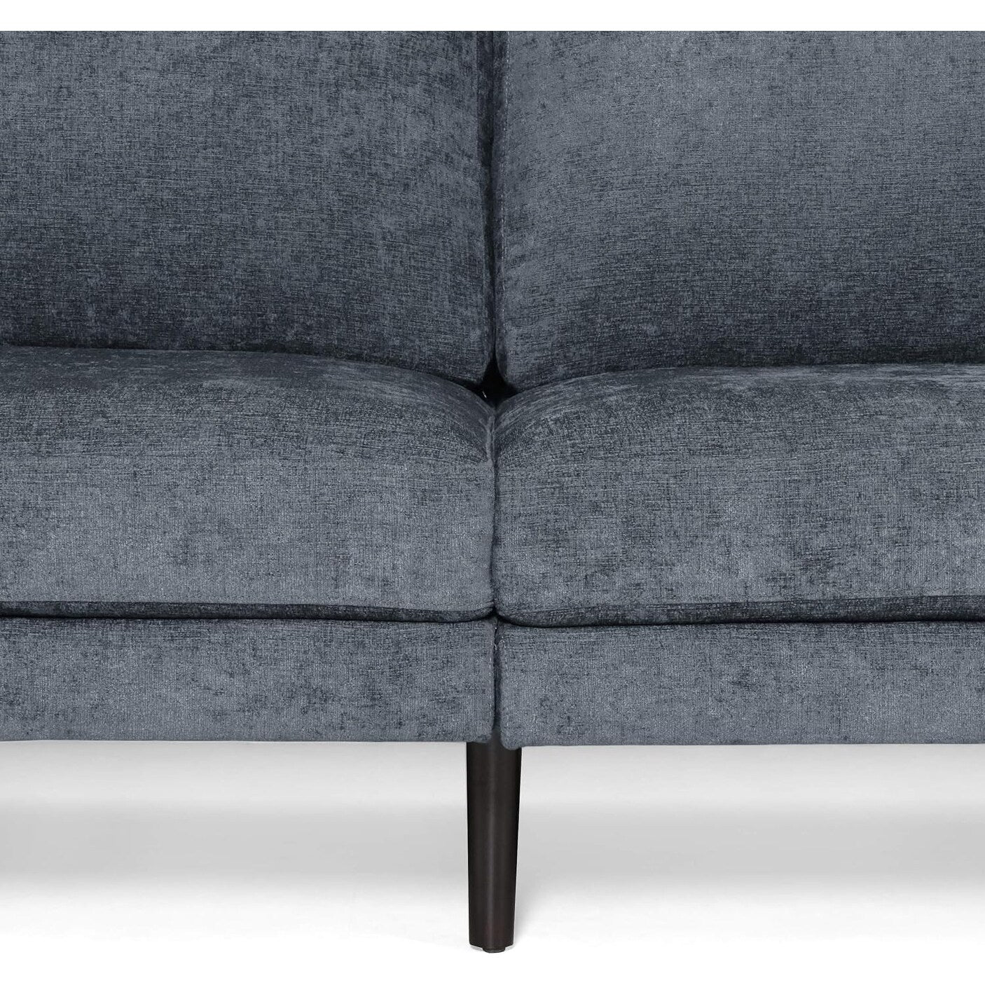 Charcoal Modern 96.25 Upholstered 3-seater Sofa with Wood Legs and Accent Pillows for Living Room