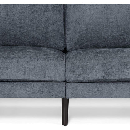 Charcoal Modern 96.25 Upholstered 3-seater Sofa with Wood Legs and Accent Pillows for Living Room