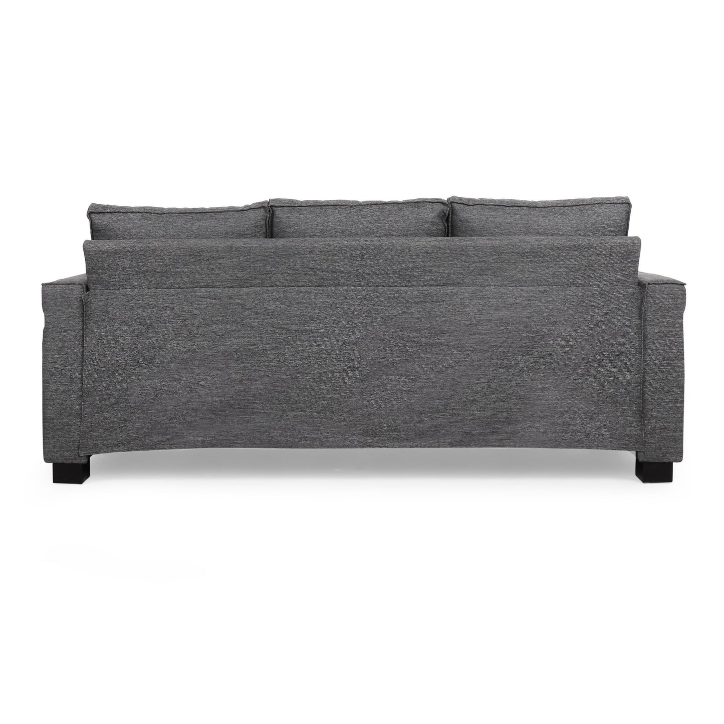 Charcoal Upholstered 3-seater Sofa with Pillows and Wood Legs