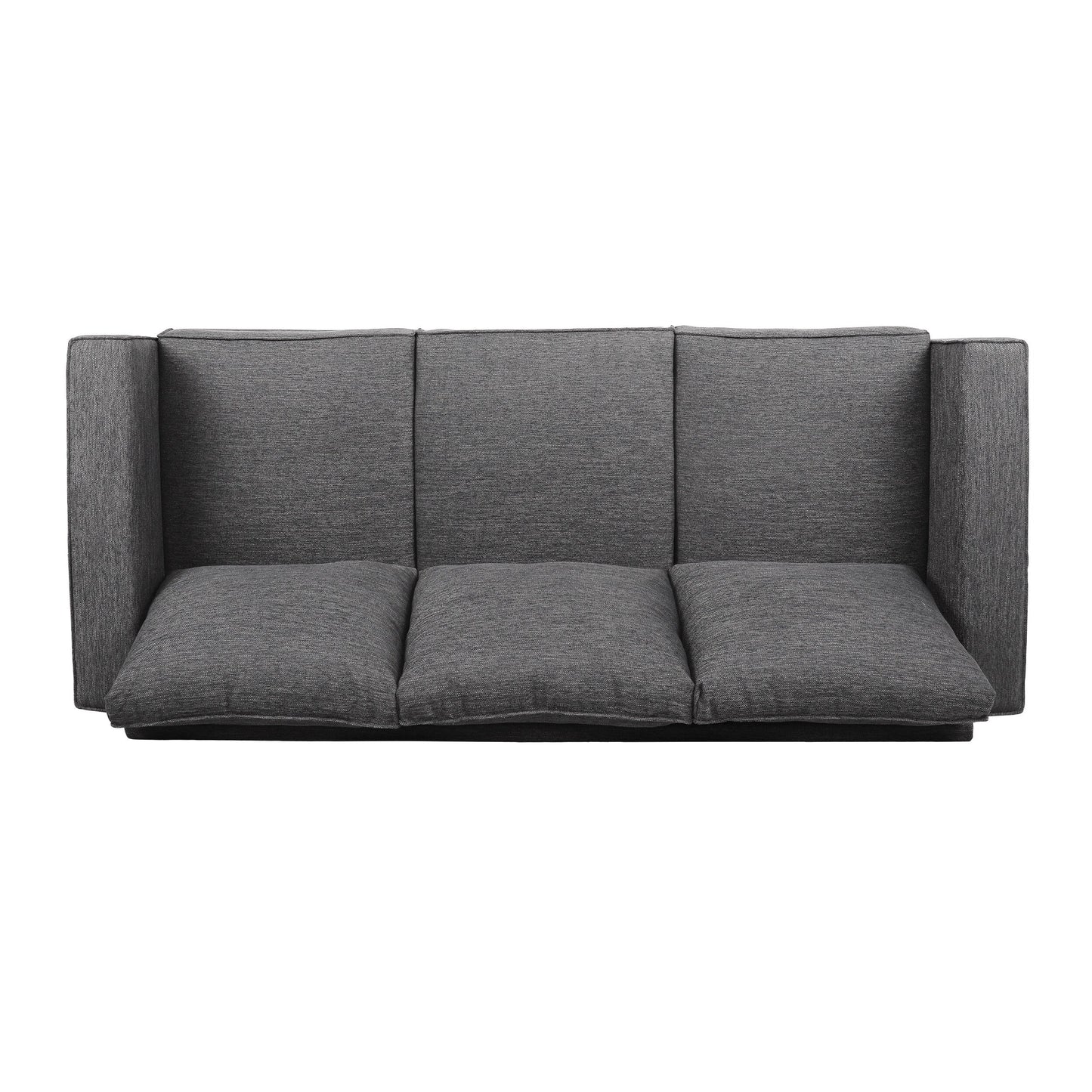Charcoal Upholstered 3-seater Sofa with Pillows and Wood Legs