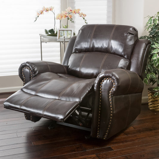 Charlie PU Leather Glider Recliner Club Chair by Christopher Knight Home